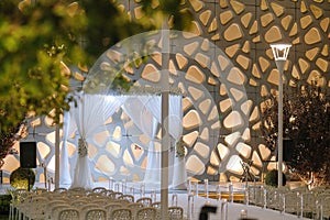 Beautiful photo of the Jewish Hupa , wedding putdoor . photo