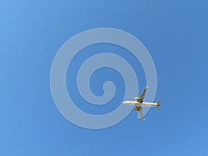 Beautiful photo of a plane landing at the airport taking land photo