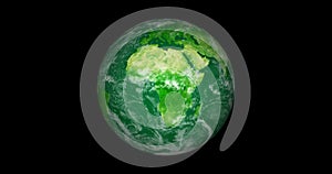 Beautiful photo realistic 3d earth on space. .front view of the earth from space with clouds and green landscapes full view earth