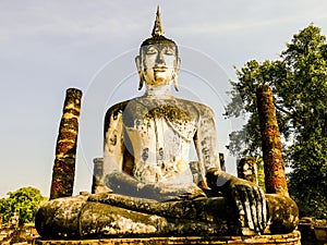 Beautiful photo of the Sukhothai ruins taken in thailand, Asia