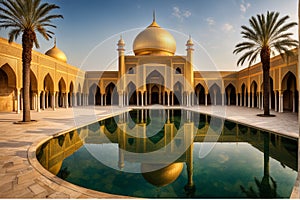Beautiful photograph of a mosque, 3D Rendered photo