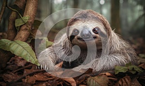 A beautiful photograph of The Pygmy Three-toed Sloth