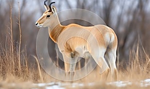 A beautiful photograph of Saiga Antelope