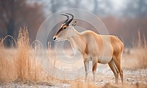 A beautiful photograph of Saiga Antelope
