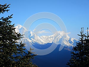 A beautiful picture of Annapurna Peaks, Poon Hill, Nepal photo