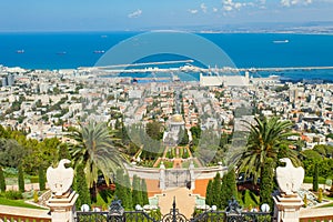 Beautiful picture of the Bahai Gardens in Haifa Israel.