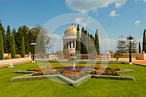 Beautiful picture of the Bahai Gardens in Haifa Israel.