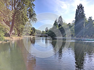 Beautiful picture of boating lake in Burnley, Lancashire