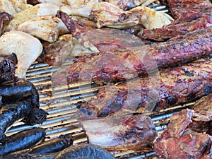Beautiful picture of grilled meat of great flavor and delicious smell photo