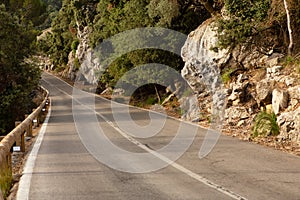 Beautiful picture with landscape of Serra de Tramuntana mountains in the island of Majorca in Mediterranean sea