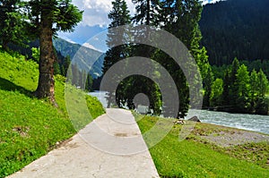 Mountains, forests and lake in Azad jammu and kashmir