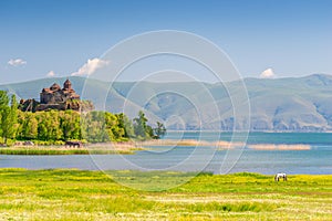 Beautiful picturesque landscape - view of Lake Sevan