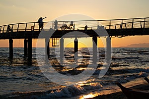 The beautiful pier of Lido di Camaiore  a small town in the Tuscan