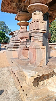 Beautiful Pillars with Design at Ramappa Temple, Palampet, Warangal, Telanagan, Bharat - a UNESCO World Heritage Site