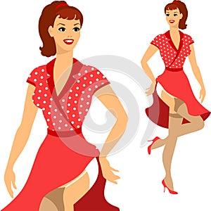 Beautiful pin up girl 1950s style