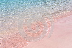 A beautiful Pink Beach and blue clear water from Komodo Island Komodo National Park, Labuan Bajo, Flores, Indonesia