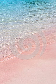 A beautiful Pink Beach and blue clear water from Komodo Island Komodo National Park, Labuan Bajo, Flores, Indonesia photo