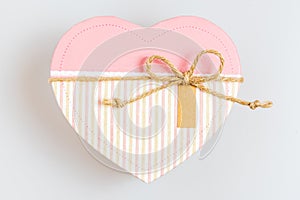 Beautiful pink box in heart shaped, wedding and valentine gift.