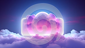 Beautiful pink clouds background for product display. Generative ai