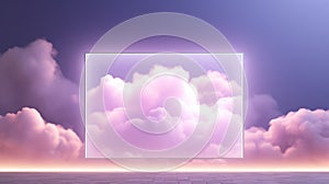 Beautiful pink clouds background for product display. Generative ai