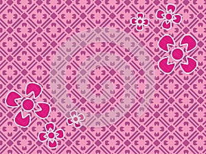 Beautiful pink flower art nature cdr motif wallpaper