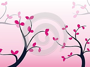 Beautiful pink flower art nature cdr wallpaper