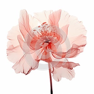 Beautiful Pink Flower In Digital Fashion: 3d Peony X-ray Illustration