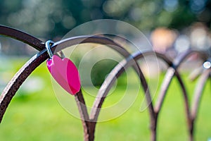 Beautiful pink Love padlock in Verona