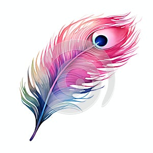 beautiful pink peacocks feather clipart illustration