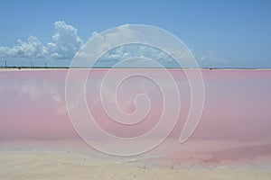 Pink Lake Las Coloradas Yucatan Mexico photo