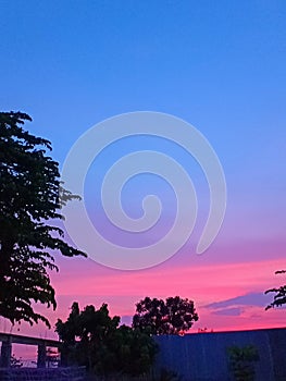 a beautiful pink sunset