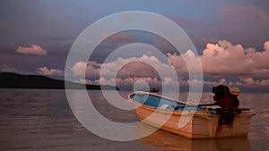 Beautiful pink sunset at the Koh Rong Samloem