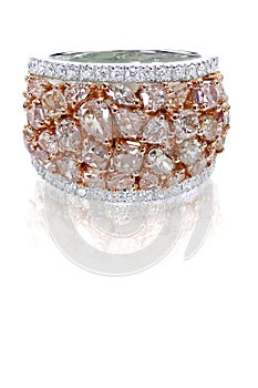 Beautiful pink and white Diamond ring duotone with white and rose gold