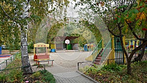 Childrens garden with play products photo