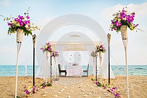 Beautiful place for romantic dinner on the beach