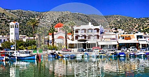 Beautiful places of Crete island - pictorial fishing village Elounda. Greece