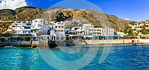 Beautiful places in Crete - pictorial small village Chora Sfakion in south island. Greece