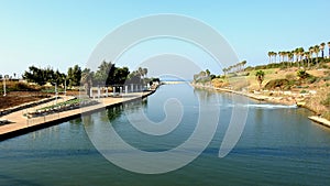 Beautiful places in Israel. Heder River. It flows into the Mediterranean Sea.