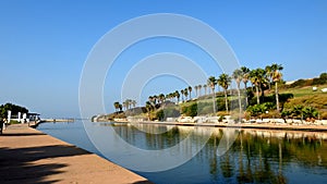 Beautiful places in Israel. Heder River. It flows into the Mediterranean Sea.