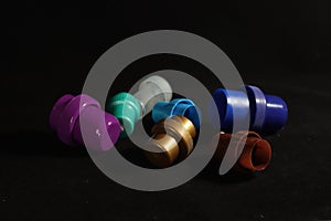 Beautiful plastic plugs colors different dosing protection different photo