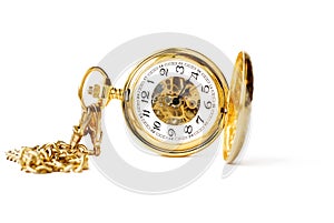 beautiful pocket clock in gold