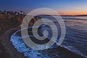 Beautiful Point Vicente Lighthouse at Sunset