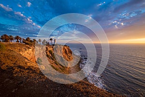 Beautiful Point Vicente Lighthouse at Sunset