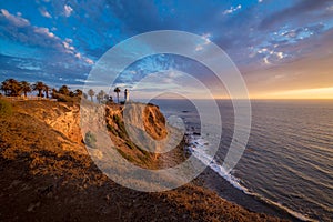 Beautiful Point Vicente Lighthouse at Sunset