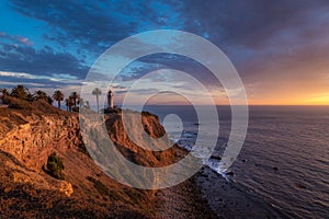 Beautiful Point Vicente Lighthouse at Sunset