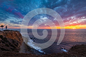 Beautiful Point Vicente Lighthouse at Sunset