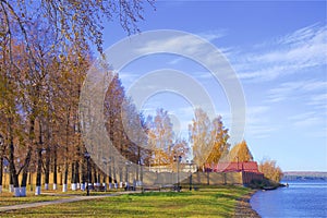 Beautiful pond and scenery in the town of Votkinsk, Russia