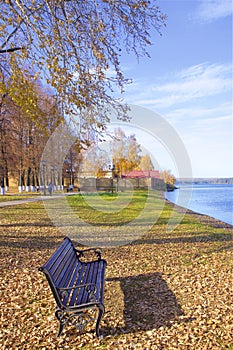 Beautiful pond and scenery in the town of Votkinsk, Russia