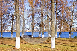 Beautiful pond and scenery in the town of Votkinsk, Russia