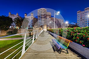 Beautiful Pont de les Flors bridge with flowers in Valencia, Spain